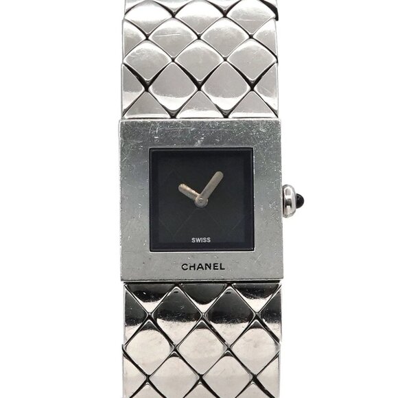 CHANEL Matelasse H0009 Quartz Black Dial Ladies Wrist Watch 90287271 - Picture 4 of 6